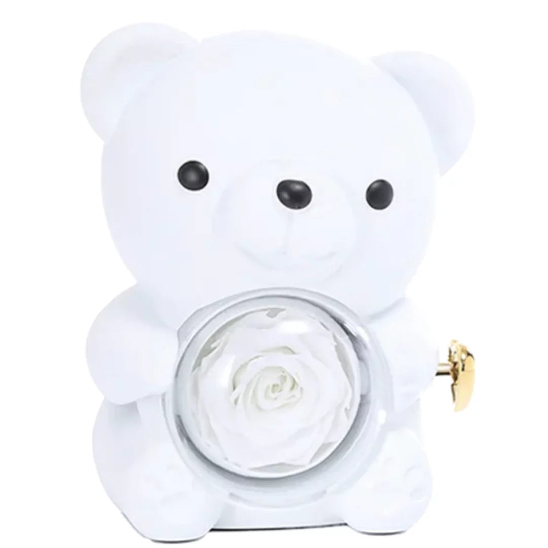 Evig Ros Teddy med Graverat Halsband